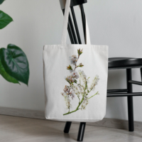 Tote bag coton bio recyclé – motif fleur